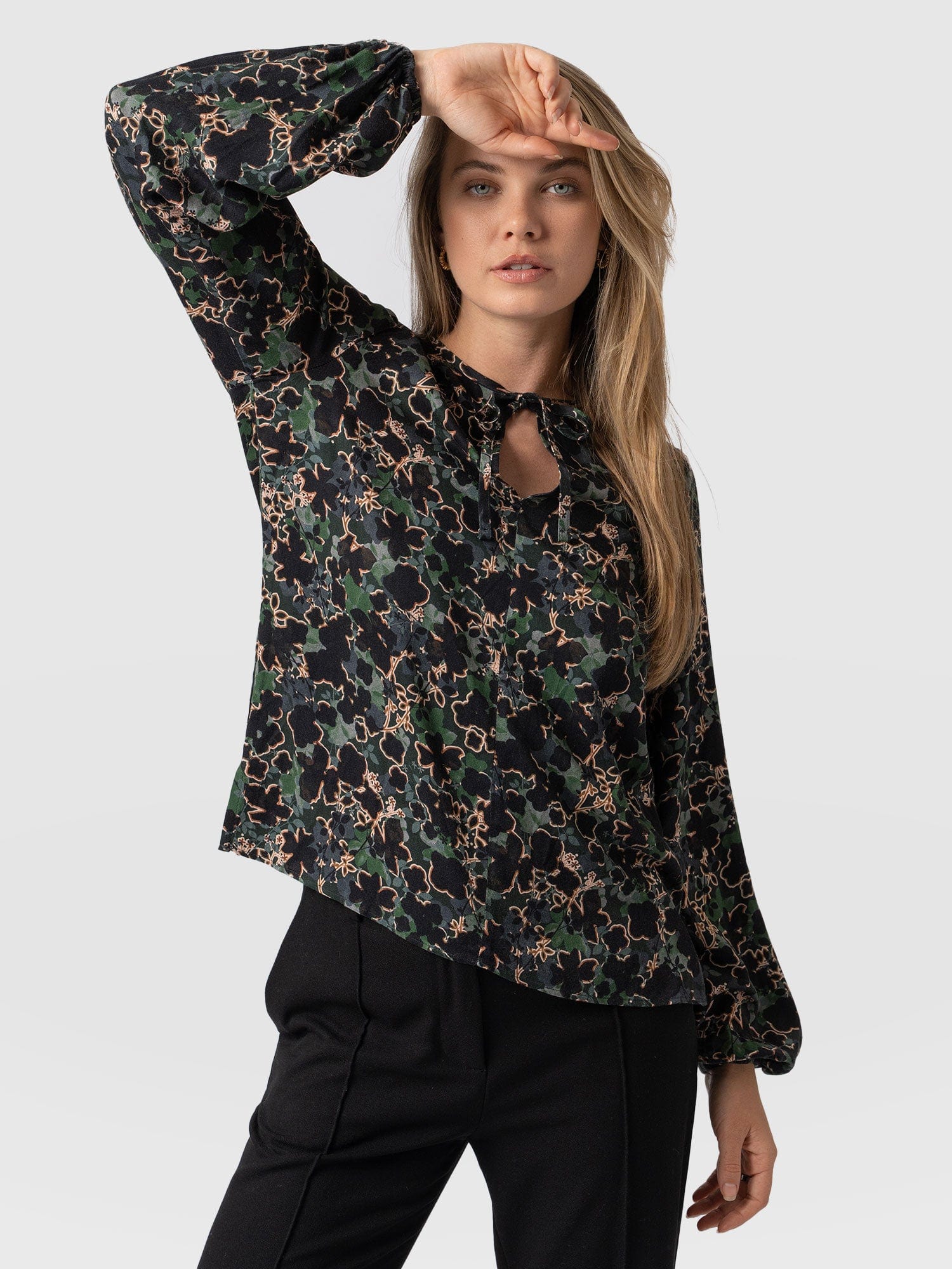 Kristen Blouse Green Twilight Floral - Women's Blouse | Saint + Sofia® EU